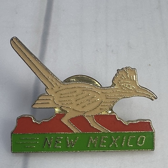 Other - Vintage New Mexico Roadrunner State Bird Travel Souvenir Enamel Lapel Pin Tack